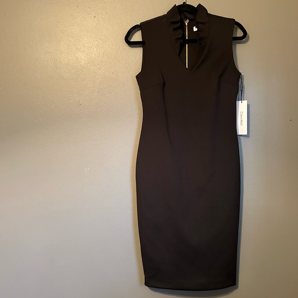 Calvin Klein Black Sleeveless Sheath Dress